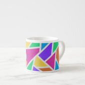 明るい虹の色モザイク エスプレッソカップ (正面右)
