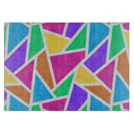 明るい虹の色モザイク カッティングボード