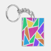 明るい虹の色モザイク キーホルダー (正面左)