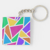 明るい虹の色モザイク キーホルダー (裏面)