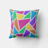 明るい虹の色モザイク クッション (裏面)