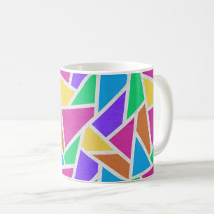 明るい虹の色モザイク コーヒーマグカップ