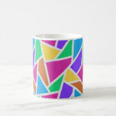 明るい虹の色モザイク コーヒーマグカップ (中央)