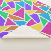 明るい虹の色モザイク シェルパブランケット (3/4)