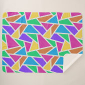 明るい虹の色モザイク シェルパブランケット (正面(横))