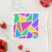 明るい虹の色モザイク スタンダードカクテルナプキン (インサイチュ)