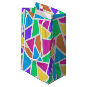 明るい虹の色モザイク スモールペーパーバッグ (正面アングル)