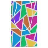 明るい虹の色モザイク スモールペーパーバッグ (正面)