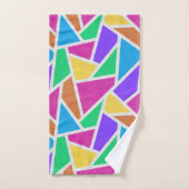 明るい虹の色モザイク バスタオルセット (ハンドタオル)