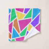 明るい虹の色モザイク バスタオルセット (ウォッシュタオル)