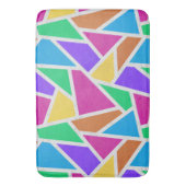 明るい虹の色モザイク バスマット (正面縦)