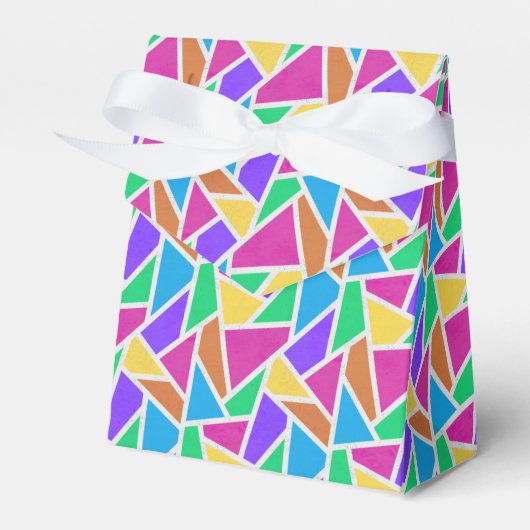 明るい虹の色モザイク フェイバーボックス (正面サイド)