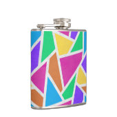 明るい虹の色モザイク フラスク (右)