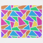 明るい虹の色モザイク フリースブランケット (正面(横))