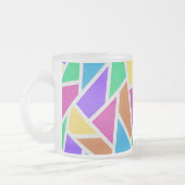明るい虹の色モザイク フロストグラスマグカップ (左)