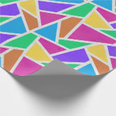 明るい虹の色モザイク ラッピングペーパー (角)