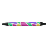 明るい虹の色モザイク 黒ボールペン (正面)