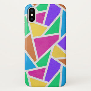 明るい虹の色モザイク iPhone X ケース