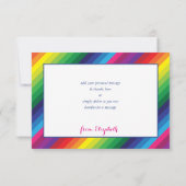 明るい虹の色モダンありがとう サンキューカード (裏面)