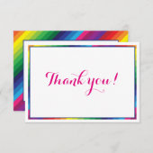 明るい虹の色モダンありがとう サンキューカード (正面/裏面)