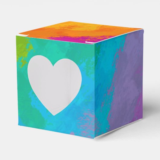 明るい虹の誕生日パーティーのウィズボックス フェイバーボックス (正面サイド)