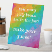 明るい虹の誕生日パーティージェリービーンゲームサイン 台座サイン (インサイチュ)