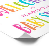 明るい虹の赤ちゃんシャワーへようこそ ポスター (角)