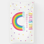 明るい虹の赤ちゃんシャワーようこそ 横断幕 (縦)