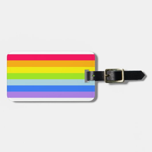 明るい虹の雲の荷物タグに名前 ラゲッジタグ (正面横)