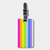 明るい虹の雲ピンクのラゲージタグに命名 ラゲッジタグ (正面縦)