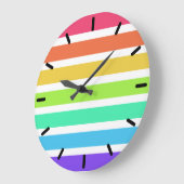 明るい虹は縞で飾ります ラージ壁時計 (傾斜)