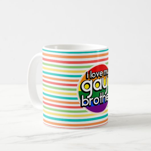 明るい虹は縞で飾ります; 陽気な兄弟 コーヒーマグカップ (正面左)