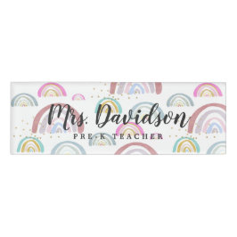 明るい虹模様名札 名札