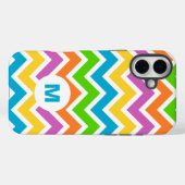 明るい虹色のジグザグモノグラム Case-Mate iPhoneケース (裏面 (横))