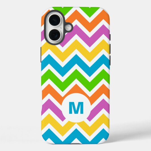 明るい虹色のジグザグモノグラム Case-Mate iPhoneケース (裏面)