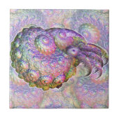 明るい虹色のフラクタルのオウムガイの合成物の芸術 タイル (正面)