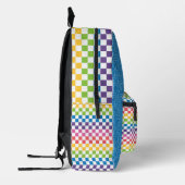 明るい虹色の幾何学模様 プリントバックパック (左)