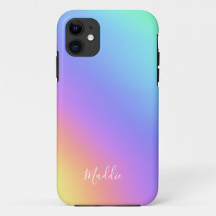 明るい虹色ガーリーパーソナライズされた iPhone 11 ケース