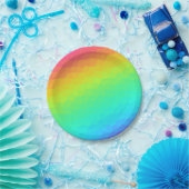 明るい虹「ステンドグラス」デザイン ペーパープレート (パーティー)