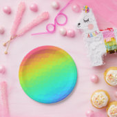 明るい虹「ステンドグラス」デザイン ペーパープレート (パーティー)