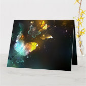 明るい蝶と夜の蝶 カード (黄色い花)