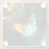 明るい蝶と夜の蝶 ガラスコースター (裏面)