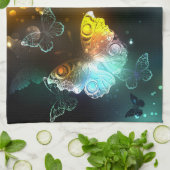 明るい蝶と夜の蝶 キッチンタオル (折り畳み)