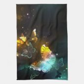 明るい蝶と夜の蝶 キッチンタオル (縦)