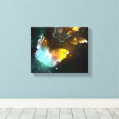 明るい蝶と夜の蝶 キャンバスプリント (インサイチュ (ウッドフロア))