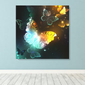 明るい蝶と夜の蝶 キャンバスプリント (インサイチュ (ウッドフロア))