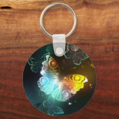 明るい蝶と夜の蝶 キーホルダー (正面)