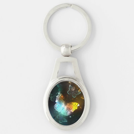 明るい蝶と夜の蝶 キーホルダー (正面)