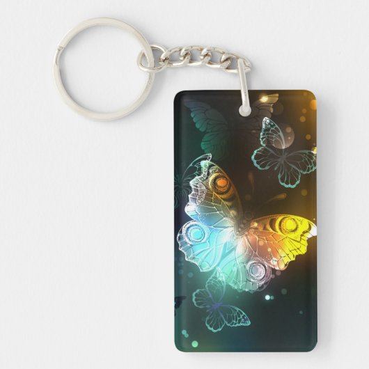 明るい蝶と夜の蝶 キーホルダー (正面)