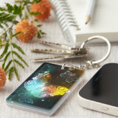 明るい蝶と夜の蝶 キーホルダー (正面右)